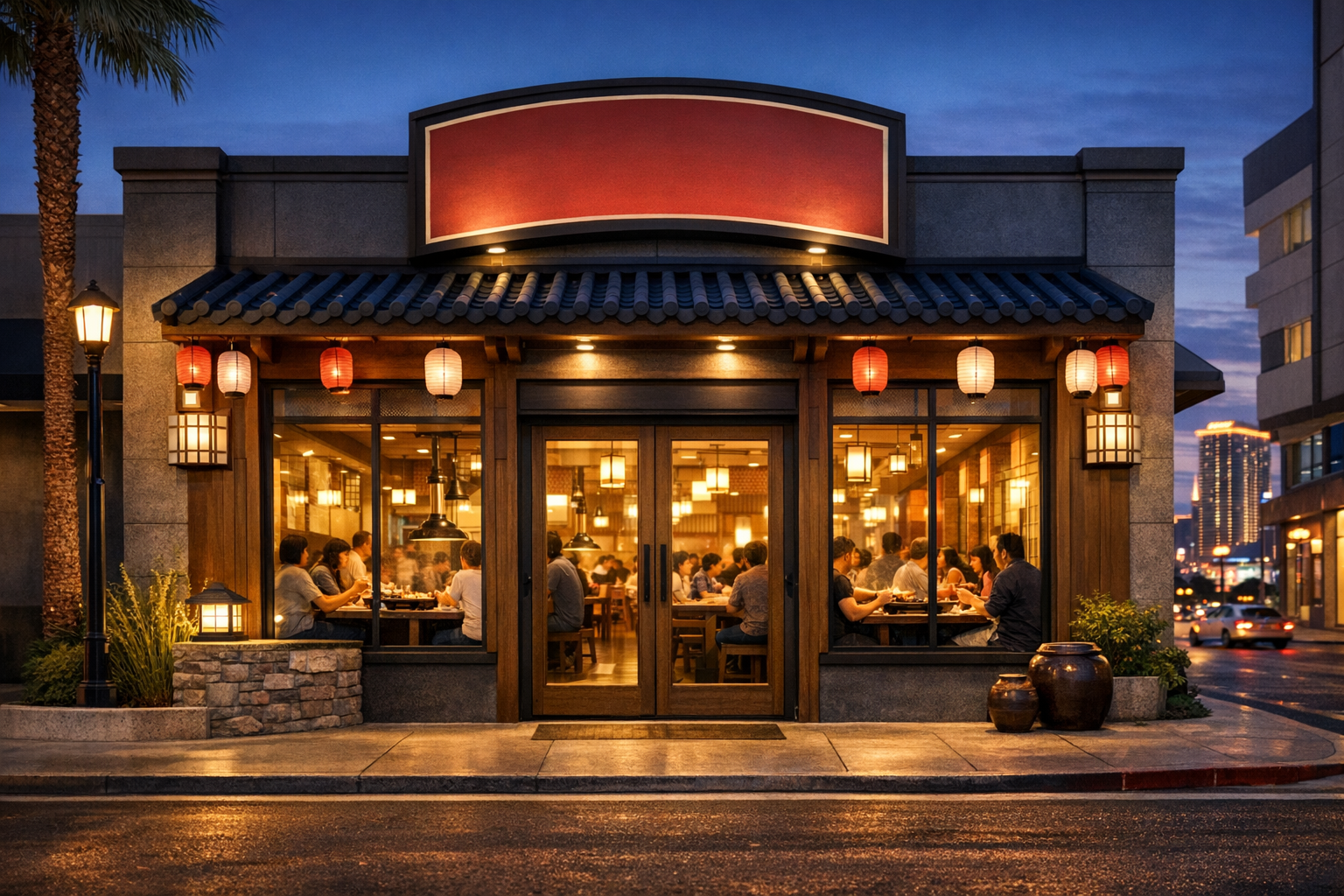 Korean restaurant table setting